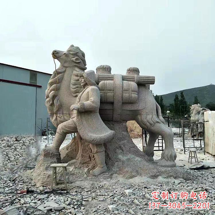 宁德丝绸之路骆驼情景石雕