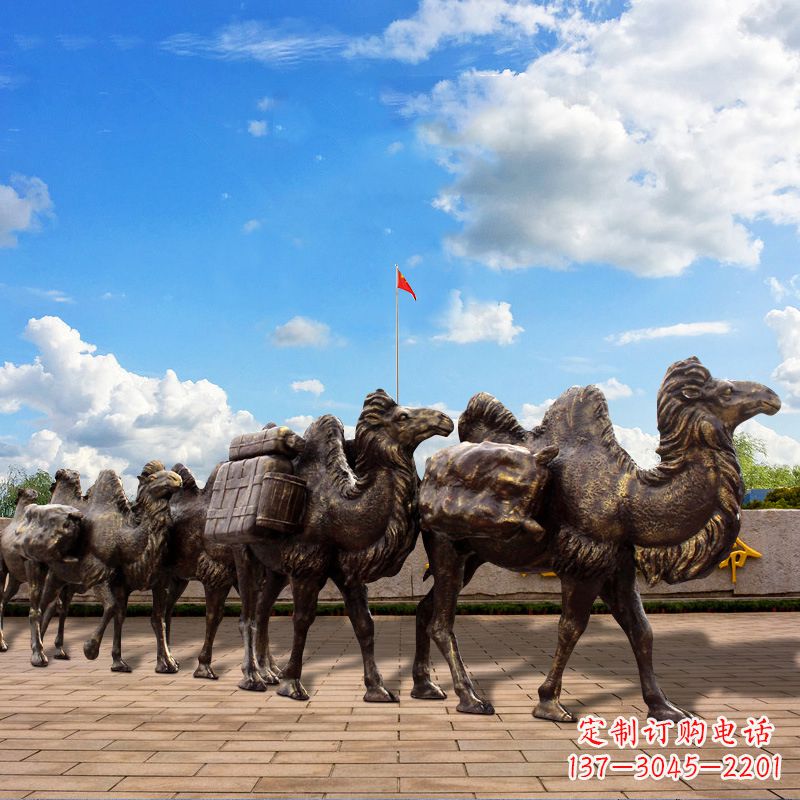 宁德丝绸之路骆驼队仿铜景观雕塑