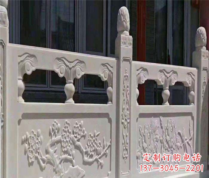 宁德寺庙景观汉白玉石浮雕栏板 (2)