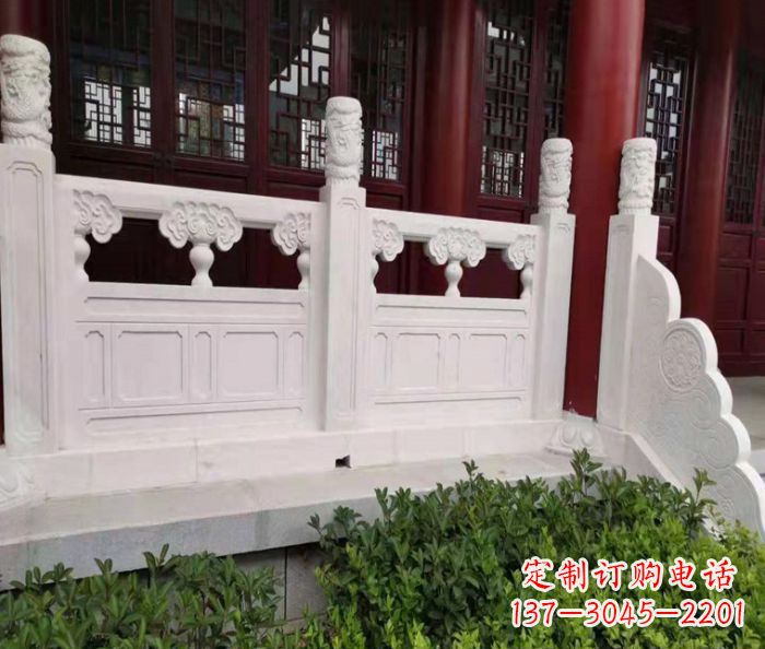 宁德寺庙景观汉白玉石浮雕栏板 (3)