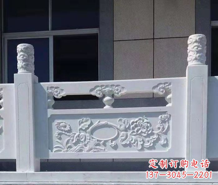 宁德寺庙景观汉白玉石浮雕栏板 (4)