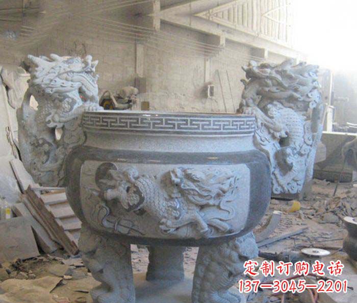 宁德寺庙景观龙头水缸石雕