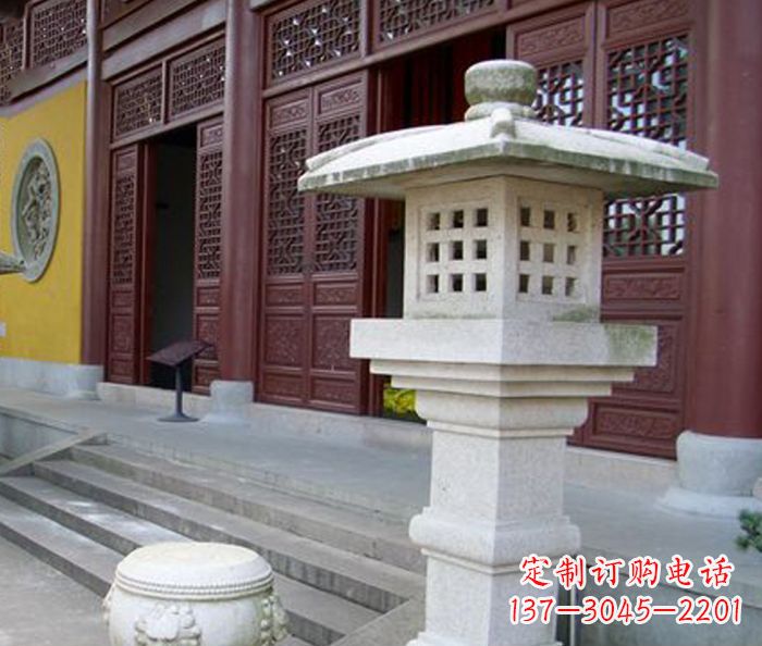 宁德寺庙景观镂空石灯石雕