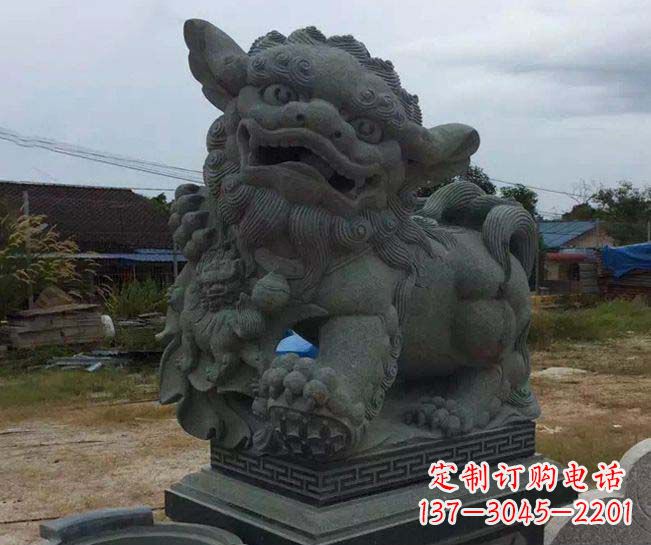 宁德寺庙景观南方狮子石雕
