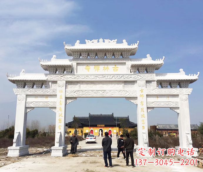 宁德寺庙三门五楼石牌坊石雕_2