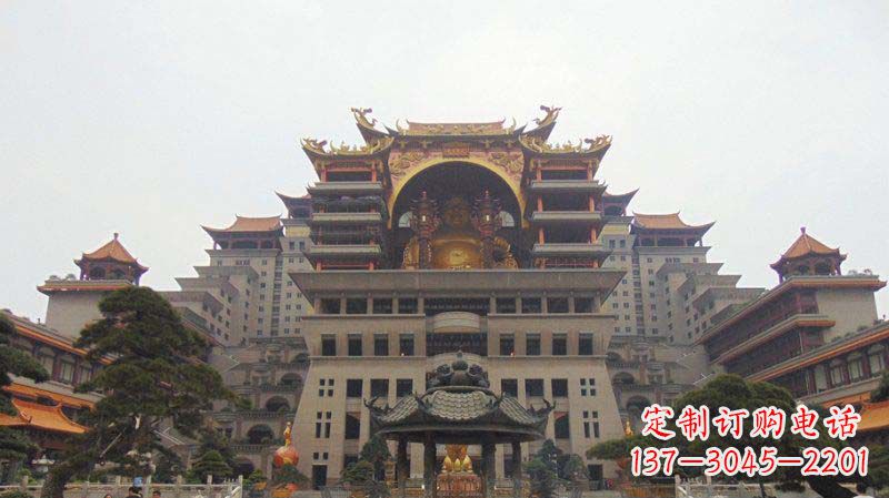 宁德寺庙圆香炉铜雕