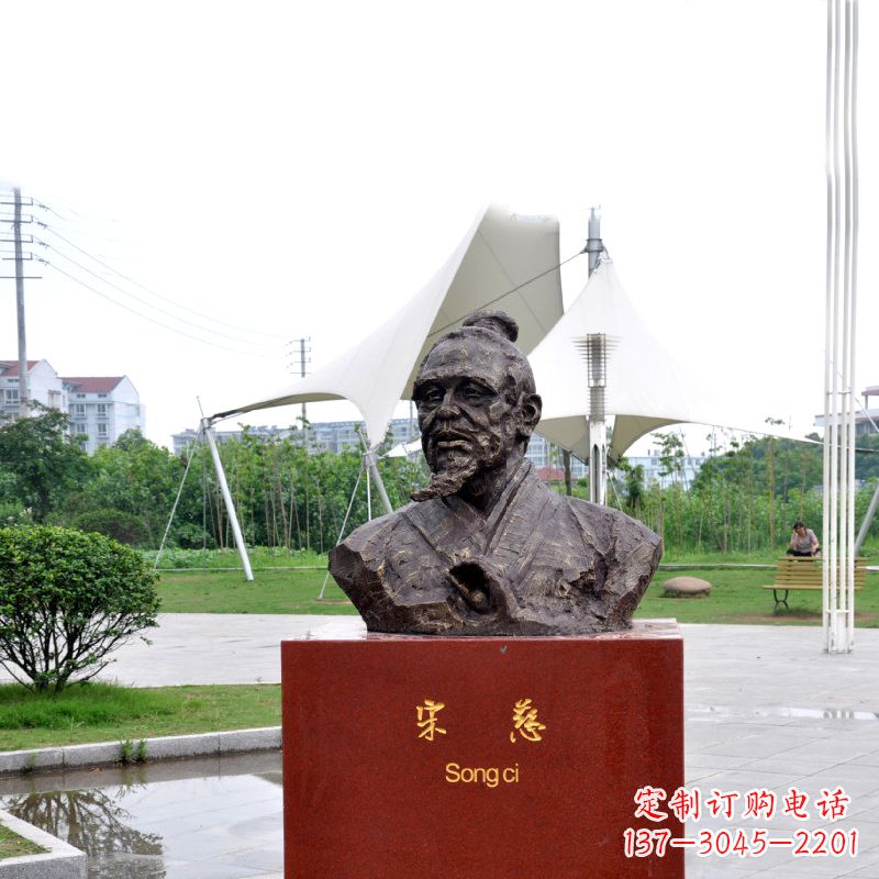 宁德宋慈铸铜头像雕塑-古代十大名医园林广场人物雕塑
