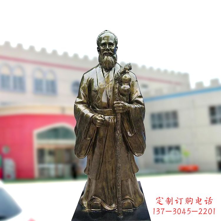 宁德孙思邈仿铜玻璃钢雕塑-医院著名医学人物雕像