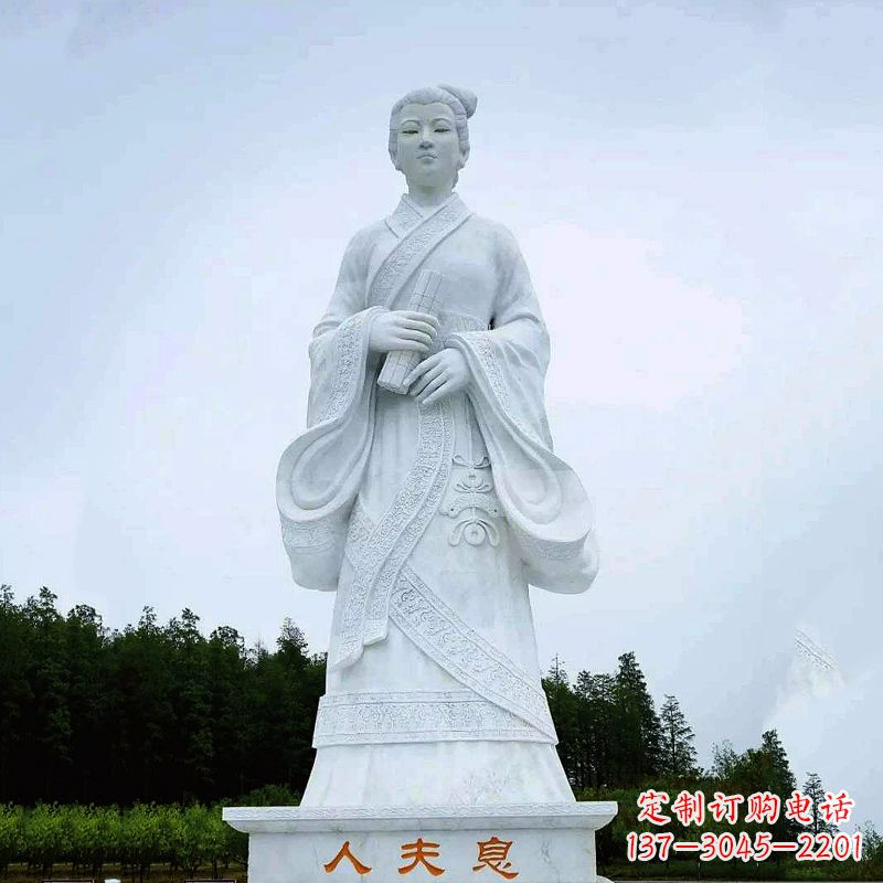 宁德桃花夫人息妫汉白玉雕塑-景区园林历史名人古代著名美女雕像
