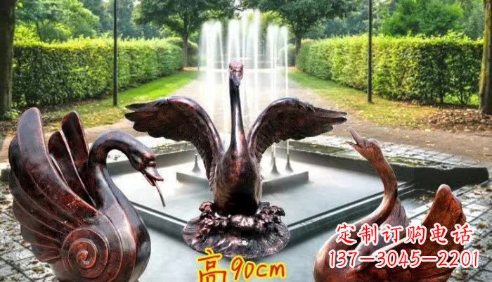宁德天鹅喷泉铜雕塑