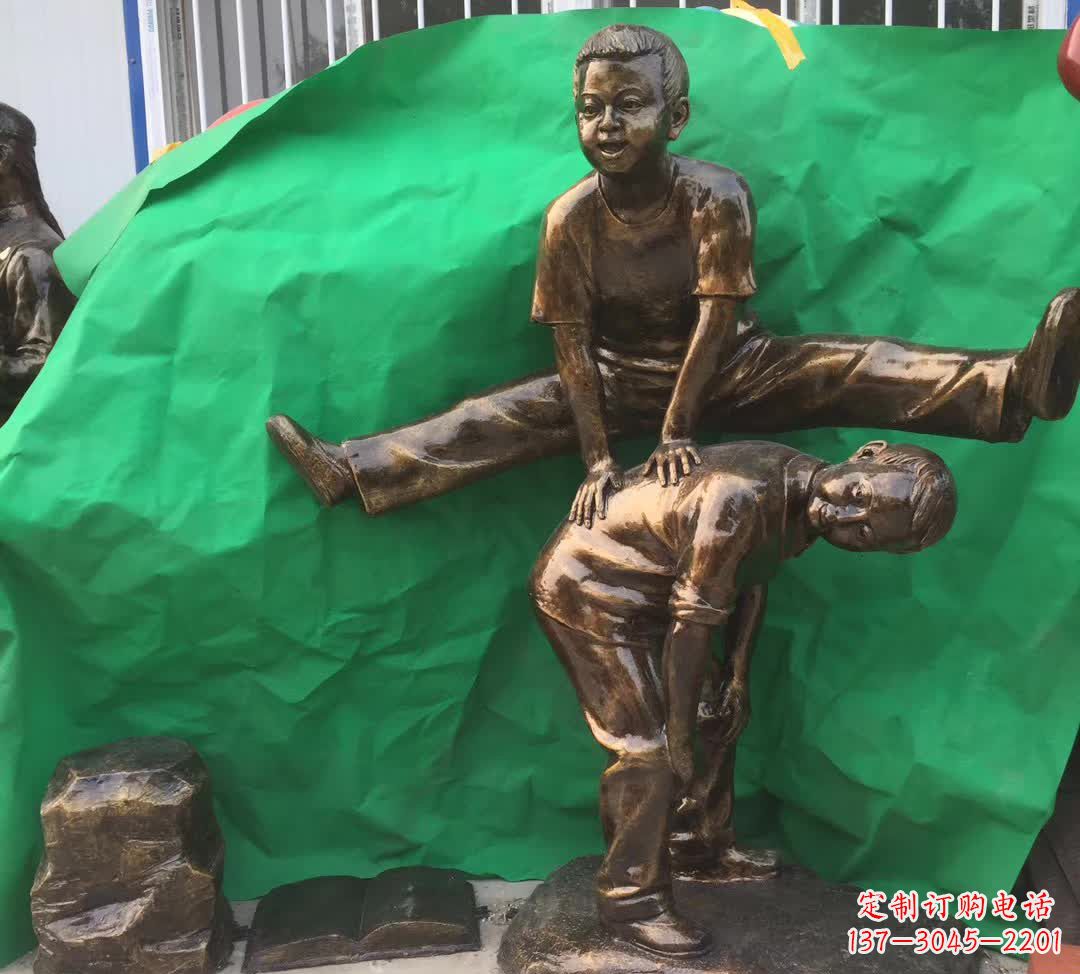 宁德跳马儿童铜雕