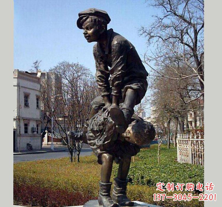 宁德跳山羊人物铜雕