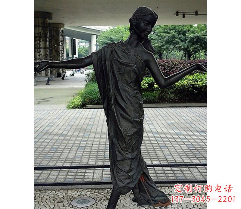 宁德跳舞的女孩街边景观铜雕
