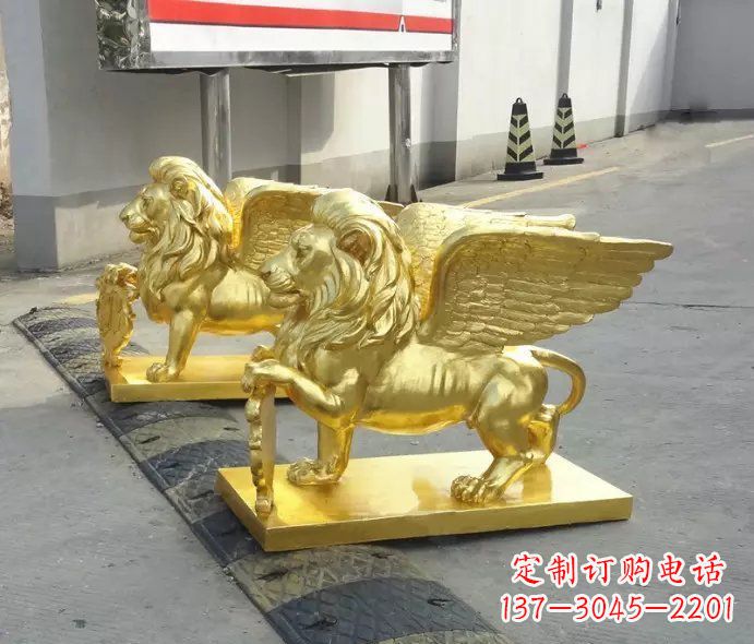 宁德贴金圣马可飞狮铜雕