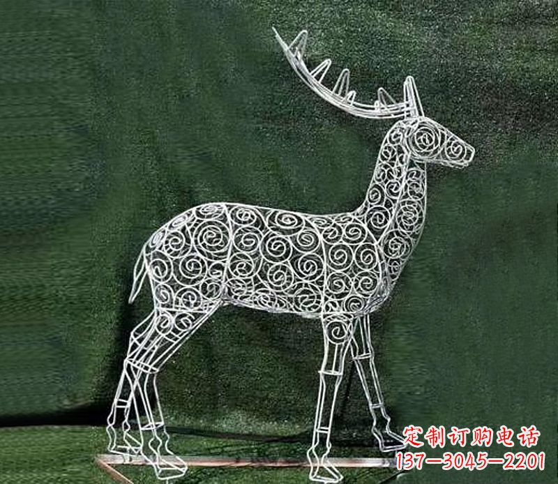 宁德铁艺不锈钢镂空梅花鹿雕塑