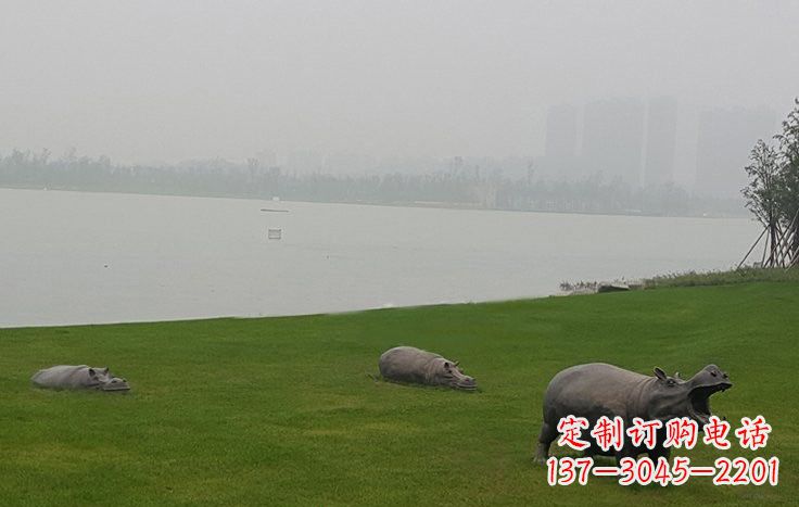 宁德铜雕河马公园动物雕塑