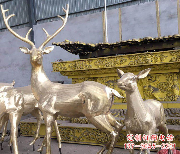 宁德铜雕户外动物小鹿雕塑