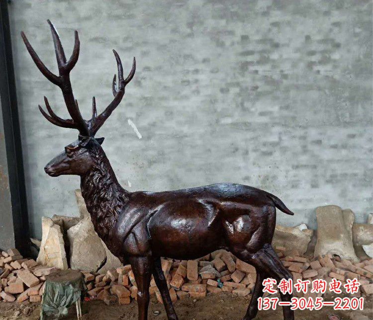 宁德铜雕户外公园动物雕塑鹿摆件