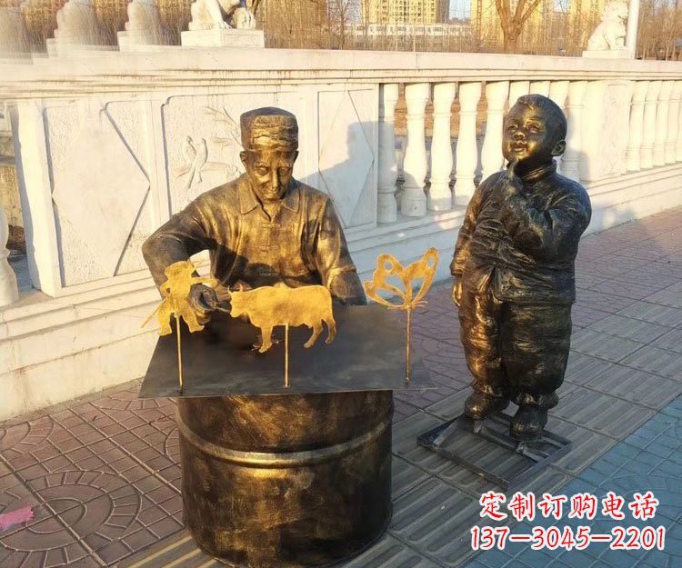 宁德铜雕画糖人的人物