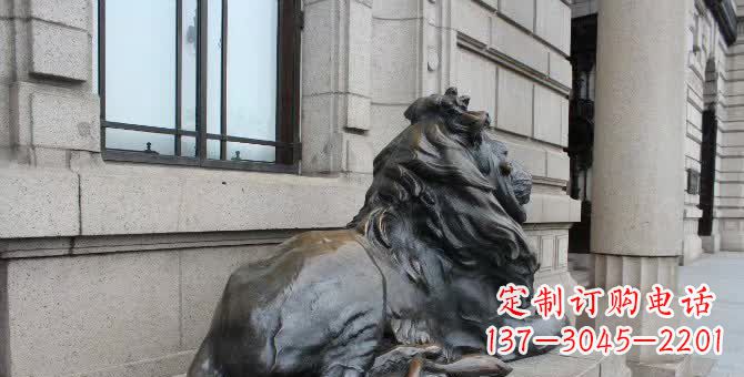 宁德铜雕汇丰卧姿狮子