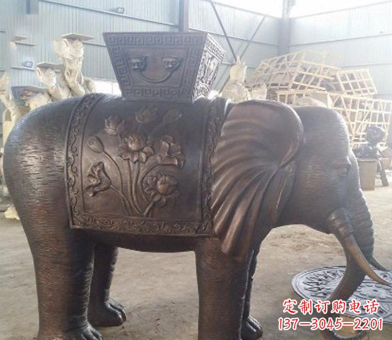 宁德铜雕吉祥大象园林动物摆件