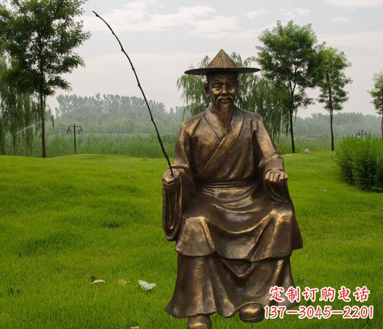 宁德铜雕姜太公钓鱼