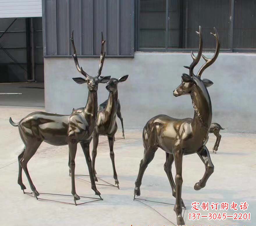 宁德铜雕鹿群雕塑