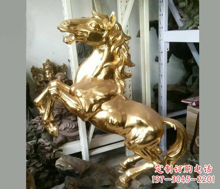 宁德铜雕商场招财动物马雕塑 (2)