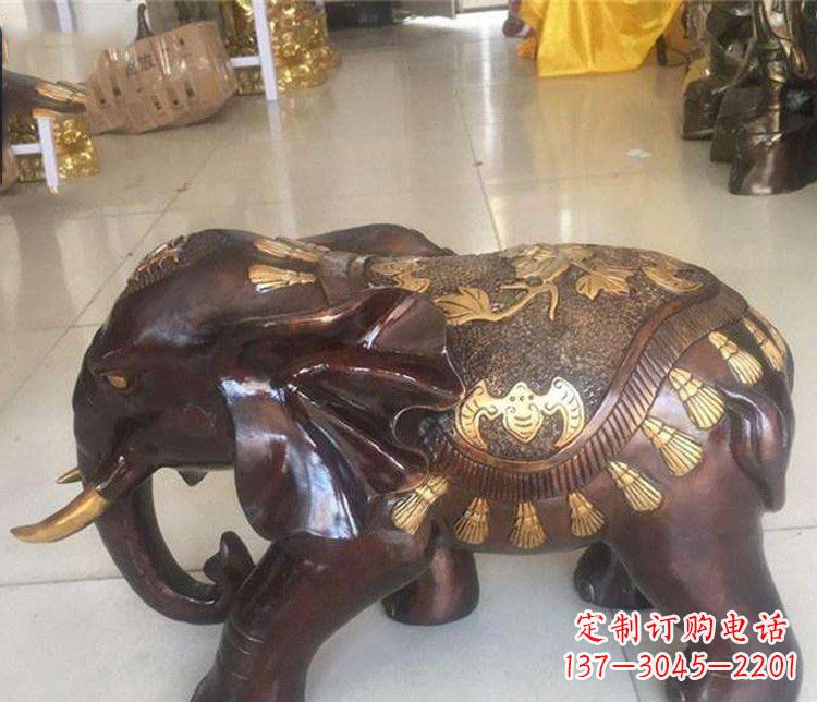 宁德铜雕室内装饰小象雕塑摆件