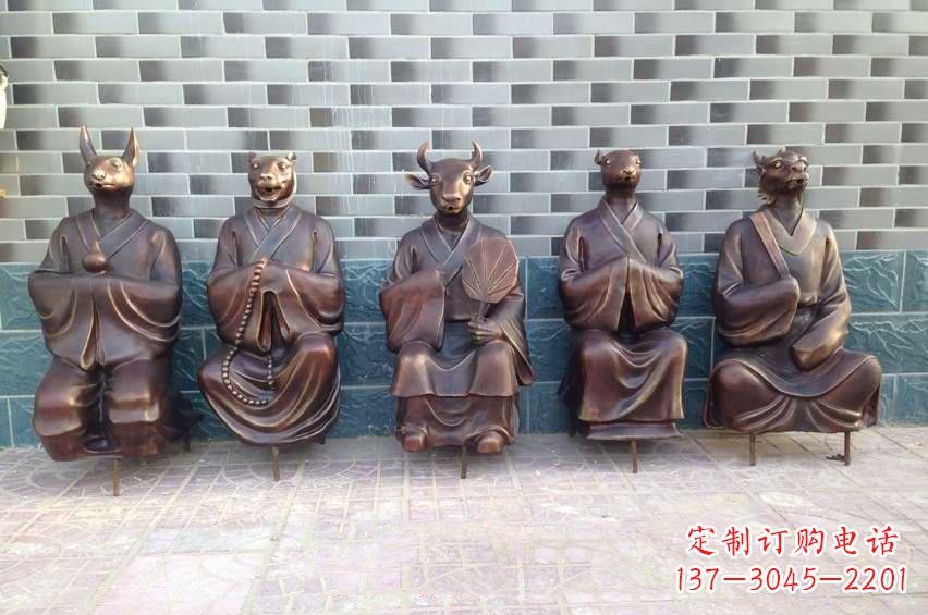 宁德铜雕兽首人身十二生肖雕塑