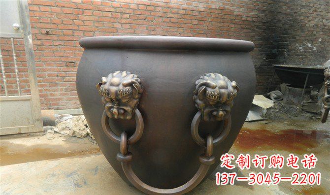 宁德铜雕水缸寺庙景观雕塑_2