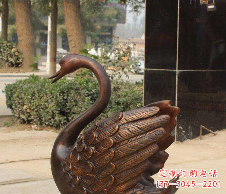 宁德铜雕水景天鹅动物雕塑