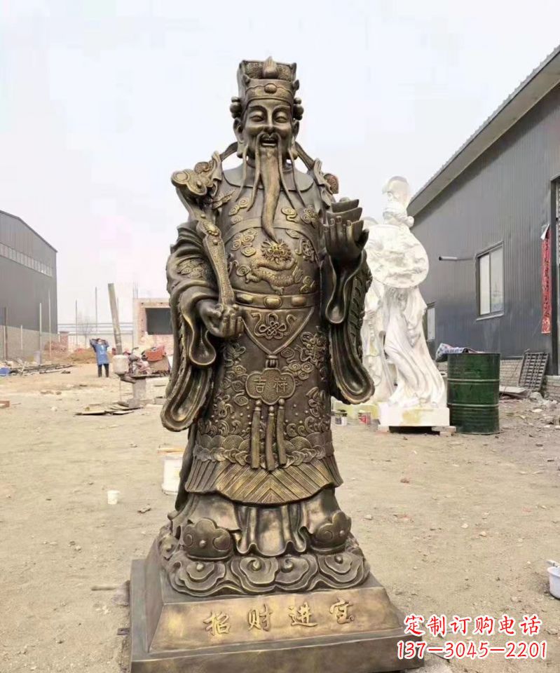 宁德铜雕寺庙财神雕塑