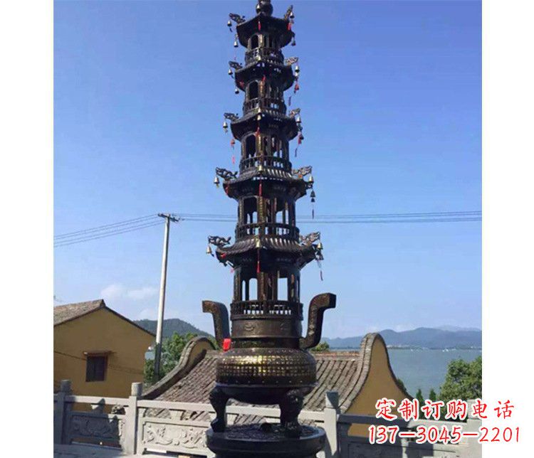 宁德铜雕寺庙大型多层香炉