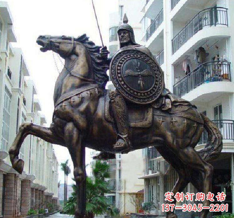 宁德铜雕西方骑马的人物