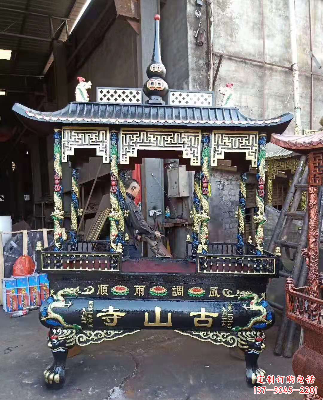 宁德铜雕香炉寺庙景观雕塑