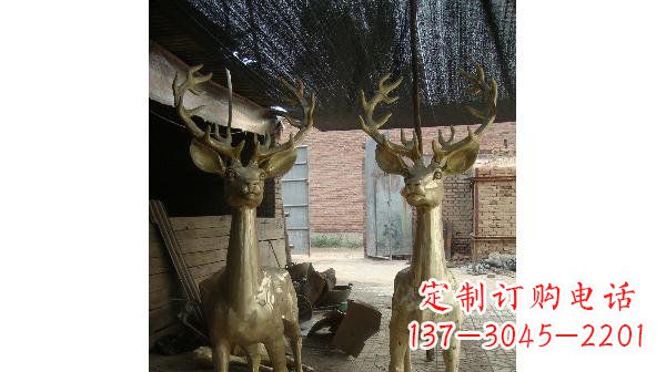宁德铜雕小鹿公园动物雕塑 (2)