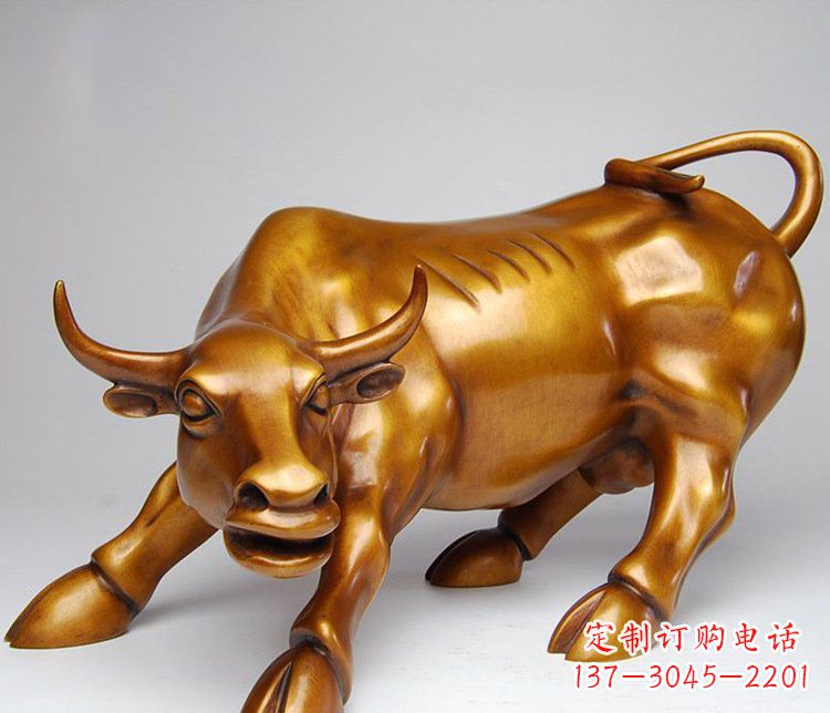 宁德铜雕小区动物牛摆件 (2)
