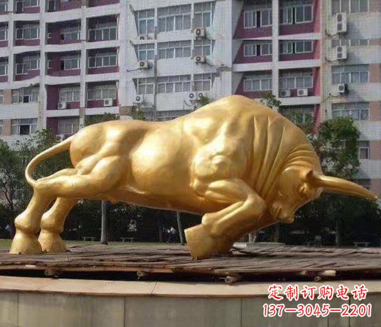 宁德铜雕小区动物牛摆件 (3)