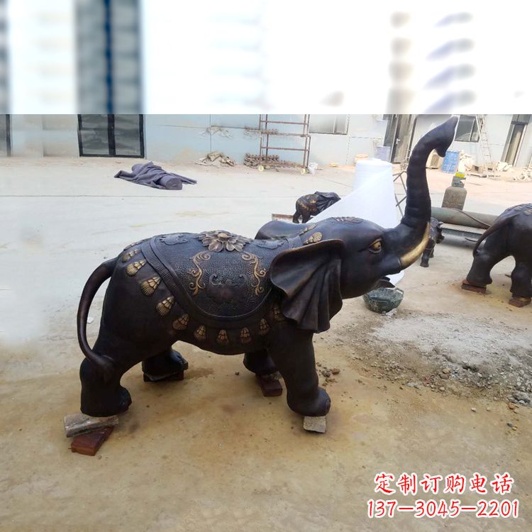 宁德铜雕小象雕塑摆件