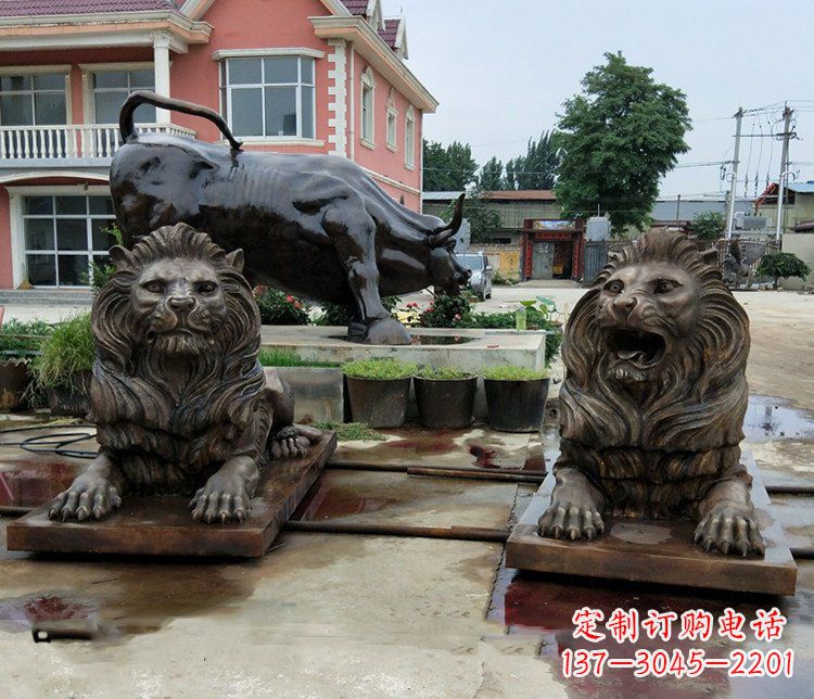 宁德铜雕银行门口狮子雕塑摆件