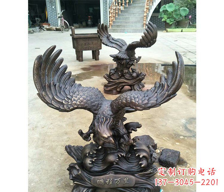 宁德铜雕园林飞鹰动物雕塑