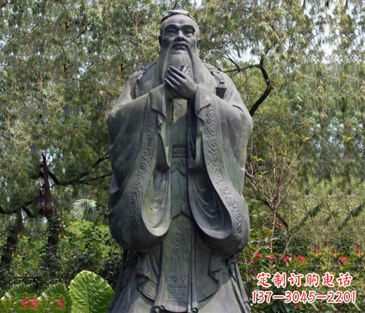 宁德铜雕园林圣人孔子雕像