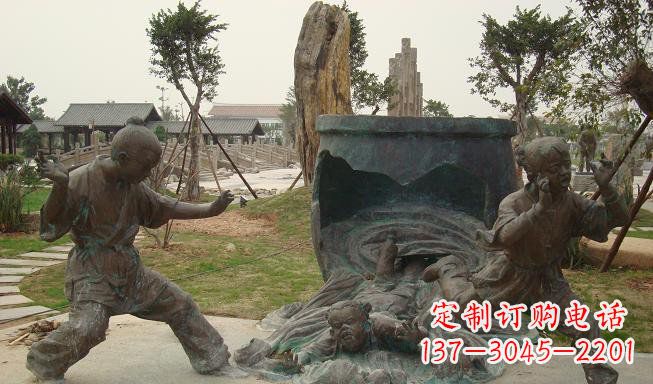 宁德铜雕园林司马光砸缸雕塑