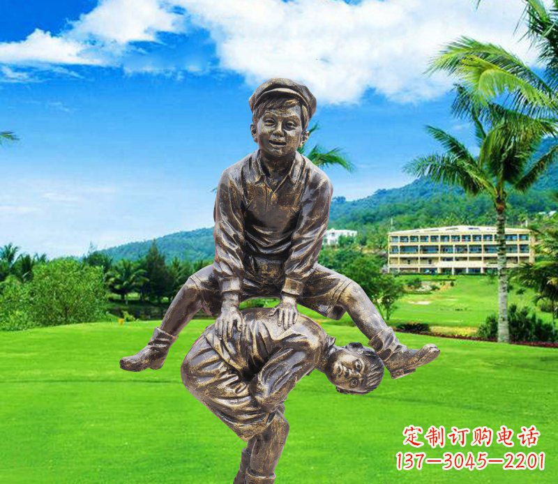 宁德铜雕园林玩游戏儿童雕塑