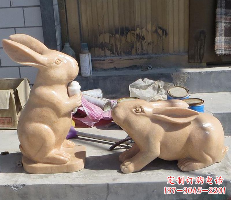 宁德兔子石雕公园动物摆件