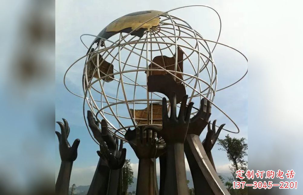 宁德托起地球不锈钢雕塑