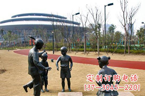 宁德玩游戏儿童公园人物铜雕