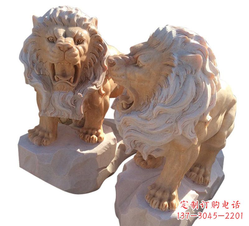 宁德晚霞红欧式西洋狮子雕塑