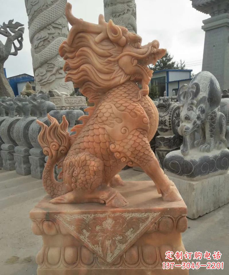 宁德晚霞红麒麟雕塑1